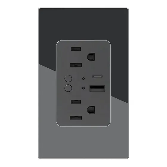 Contacto Pared Inteligente Wifi + 2 Puertos Usb C- A Neutro Negro