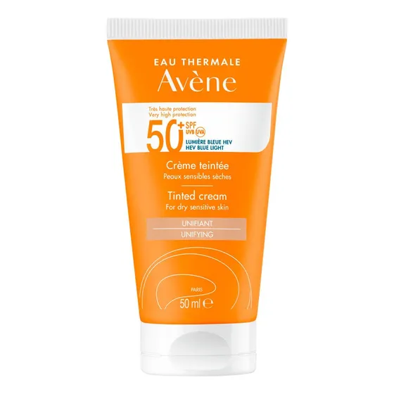 Avene Protector Solar Fps50 Crema Facial Con Color Pieles Secas Sensibles