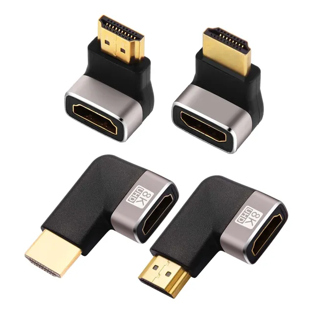 Adaptador Hdmi 8k 4-pack Ángulo Recto 90/270 Chapado En Oro