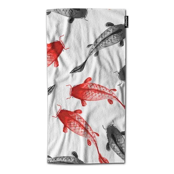 Aoyego Koi Toalla Mano Carpa Tinta Rojo Negro Pescado Ligera