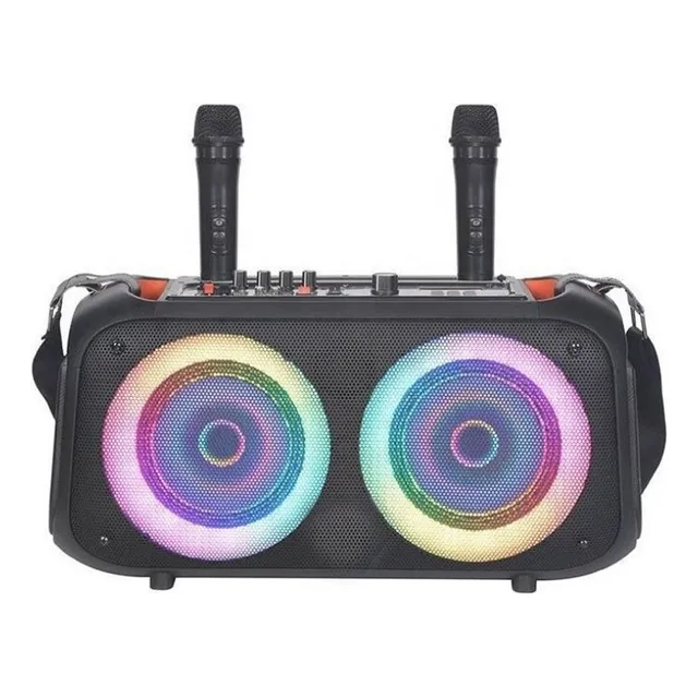 Parlante Havit Bluetooth Portátil / Radio Fm / Usb / 2 Micrófonos / Karaoke / Efectos LED RGB
