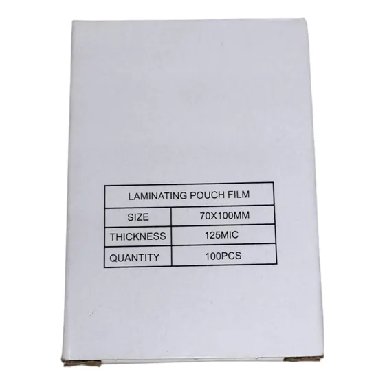 Laminas De Plastificar Carnet (caja 100 Laminas) 125 Micras