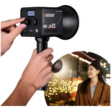 Iluminação Led De Preenchimento Profissional 80w Para Câmera Preto Branco-quente/branco-frio