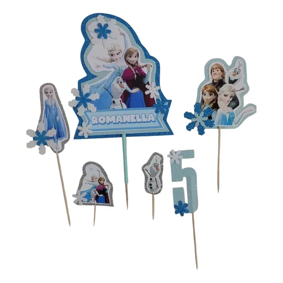 Cake Topper Adorno Para Torta Frozen Copos De Nieve