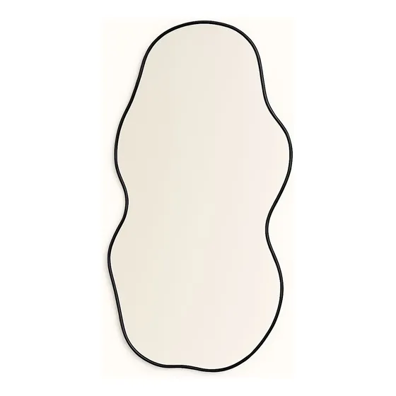 Espelho Orgânico 150x50 Grande Corpo Inteiro Com Moldura Moldura Preto