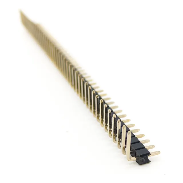 3 Tiras De Pines 90° Codo Curva Simple 1x40 2.54mm Lado A