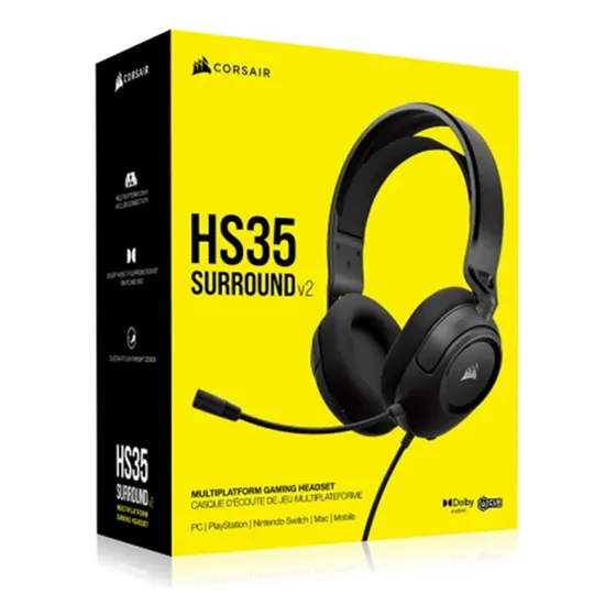 Audifonos Gaming Corsair Hs35 V2 Surround 7.1 Carbon Black