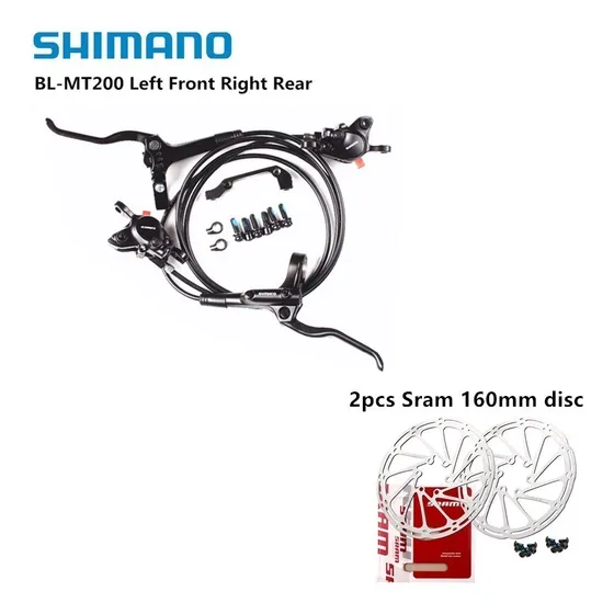 Juego De Frenos De Disco Shimano Mt200 Bike Mtb Hidráulicos