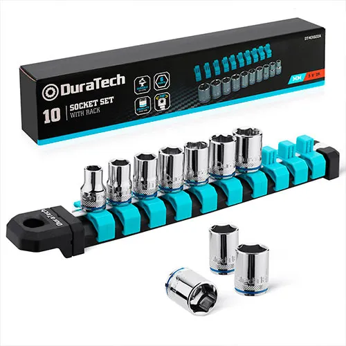 Juego Dados 3/8'' Hexagonales 8mm - 19mm 10 Piezas Duratech
