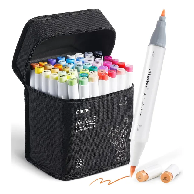Rotuladores De Pincel Ohuhu Con Alcohol, 48 Colores, Doble P