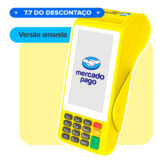 Mercado Pago Point Pro3 Maquininha Cartão 4g Amarela Mercado Pago Point Pro3 Maquininha Cartão 4g Amarela