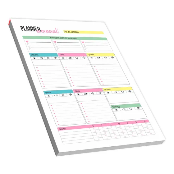 Planner Semanal - Pronta Entrega 14x20cm 50fls