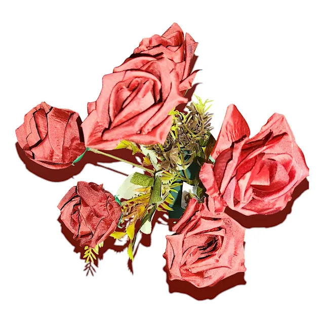 Ramo De 6 Rosas Artificiales Para Decoración Y Eventos