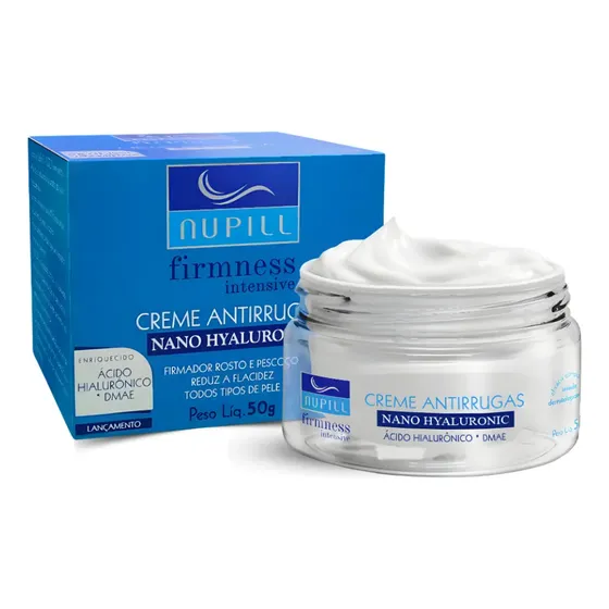Creme Facial Antirrugas Nano Hyaluronic + DMAE Firmness Intensive 50g Nupill