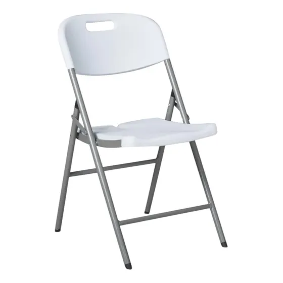 Silla Plegable Plástica Fiestas Eventos Resistente Blanca