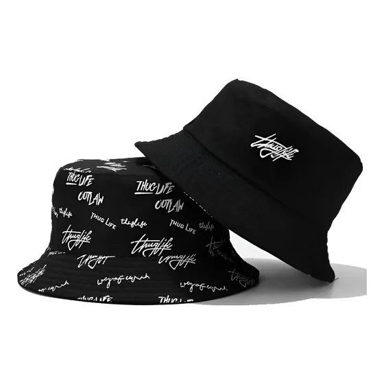 Gorro Bucket Hat Bordado Reversible Pescador Unisex