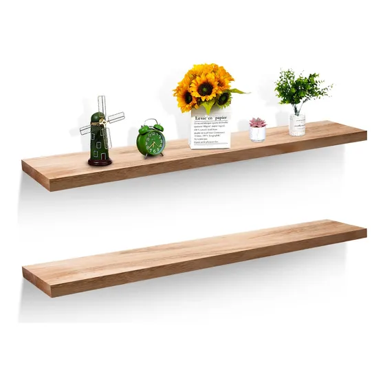 2 Estante Flotante Madera 60  Largo Para Montar Pared