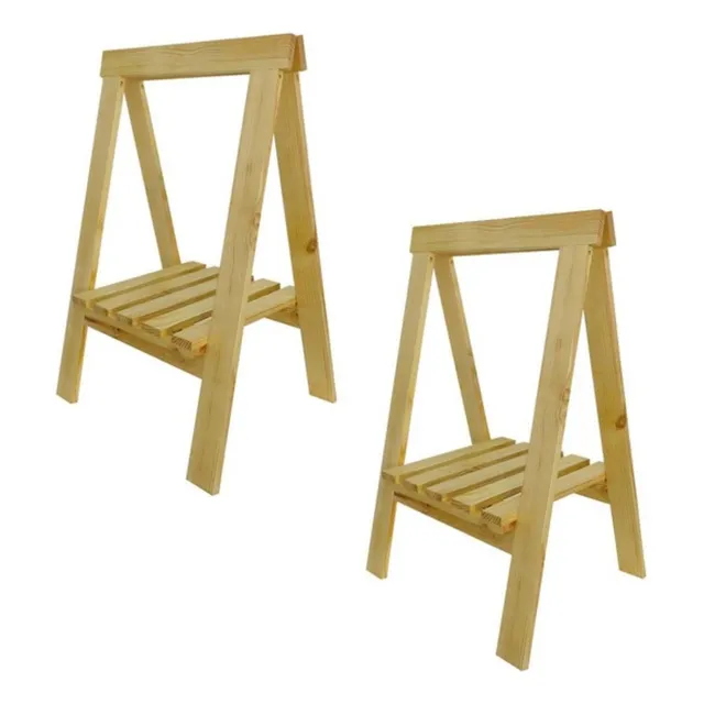 2 Cavaletes Para Mesa De Escritório Jardim Madeira