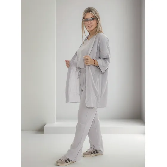 Pantalón Palazzo + Kimono - Conjunto De Lino Oslo Mujer