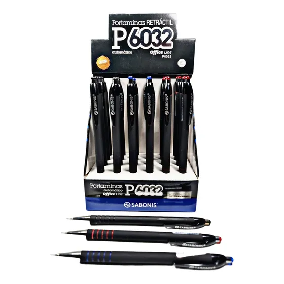 Portaminas P6032 Sabonis Retractil 0.5 0.7 Cuerpo Goma 24 Pz Color 0.7 Mm