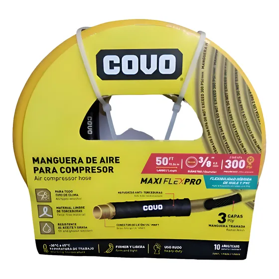 Manguera De Aire P/compresor 300 Psi 3/8  X 15.24 Mts Covo