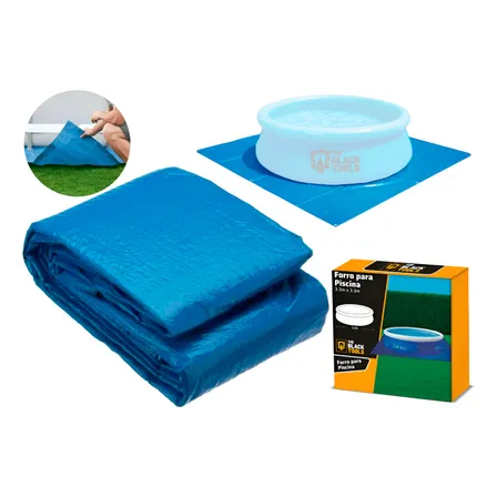 Lona Para Piscina 3x3m Impermeável Forro Quadrado Multiuso Azul