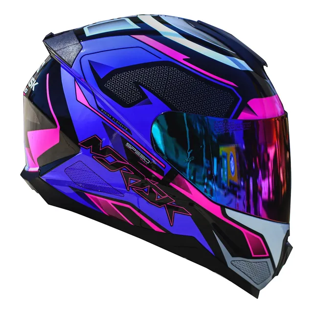 Capacete Norisk Feminino Fechado Razor Speedmax Rosa Roxo