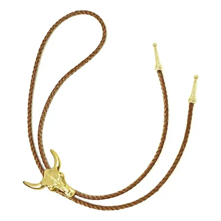 Gravata Colar Country Ajustável Unissex Em Couro Boiadeiro