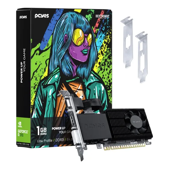 Placa De Vídeo Geforce G 210 Pcyes Nvidia 1gb Ddr3 64 Bits