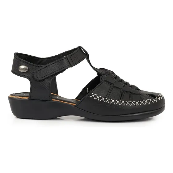 Sandalia Mujer Cuero Chinela Zueco Confort Velcro Briganti
