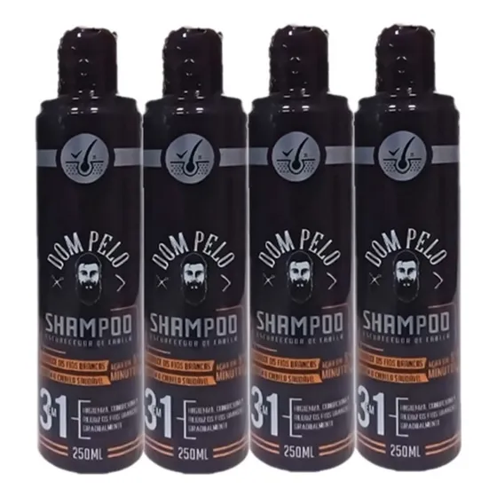 Kit 4un - Dom Pelo Shampoo Escurecedor 250ml