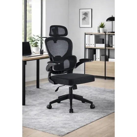 Silla Ergonomica De Oficina Para Escritorio Boise Negra Negro