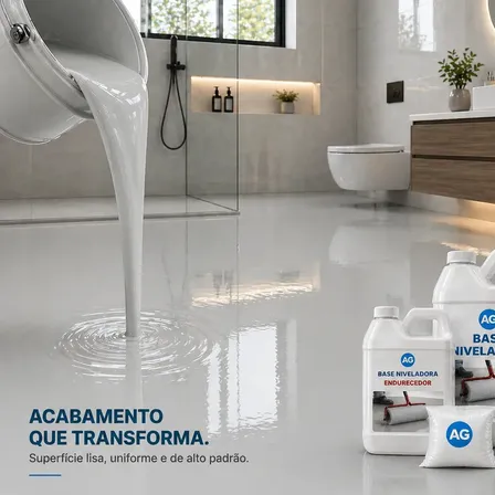 Base Niveladora Epóxi Pisos Com 20kg+ Cor Sólida Cinza Claro