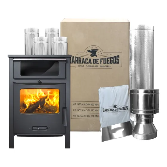 Estufa Calefactor A Leña Andes 60 Con Horno +kit