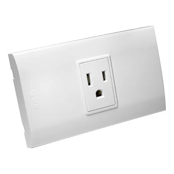 Toma Corriente Sencillo Con Tierra 125v~15a Igoto B105