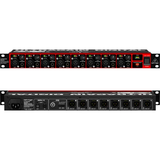 Conversor 8 Canal 24bits 44.1/ 48khz Adat  Behringer Ada8200