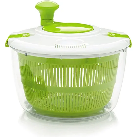 Centrifugador Secadora De Lechuga Escurridor De Verduras Color Blanco/Verde