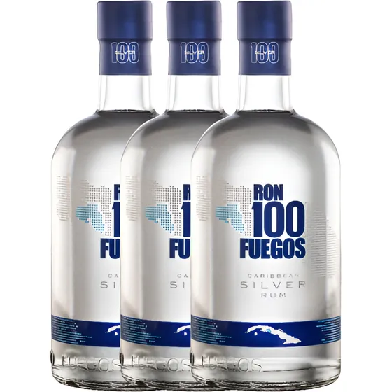 Ron 100 Fuegos Plata 750ml X 3 Unidades