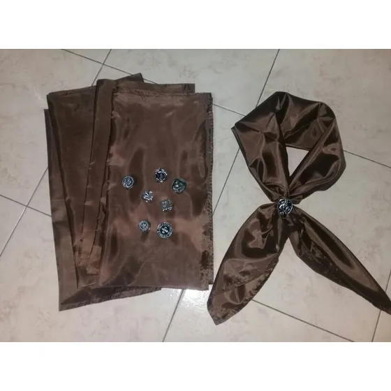 Pañuelo 75 Cms Tafeta Marron Oscuro Con Pasapañuelo 