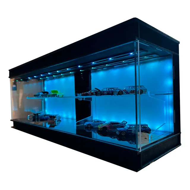 Exhibidor Vitrina Mini Gt Mdf Led Acrilico Negro