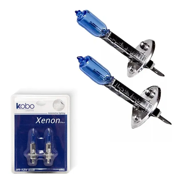 Set 2 Lamparas H1 12v 55w Halogena Kobo 5000k Efecto Xenon
