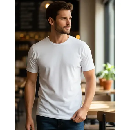 Camiseta Básica Masculina Slim 100% Algodão Premium Huang Branco G