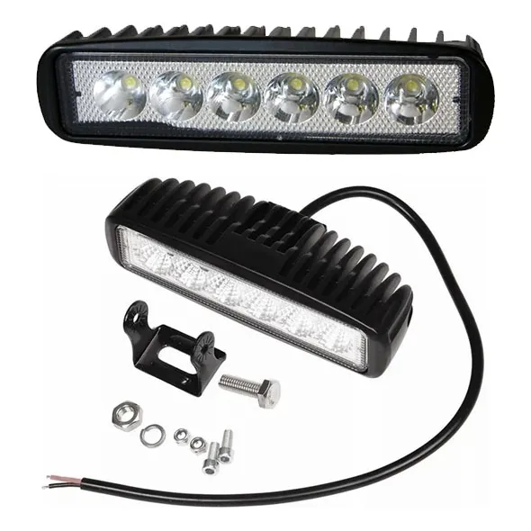 Barra Faro 6 Led Auxiliar Rectangular 12v 24v Auto Moto 4x4