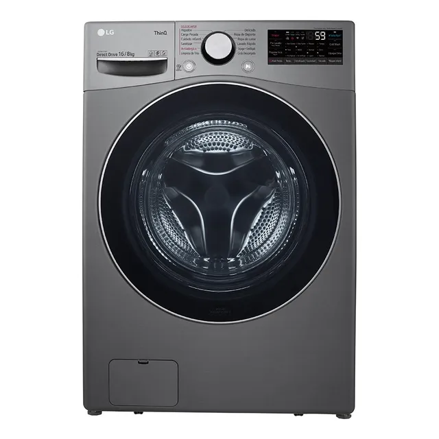 Lavadora Secadora LG Carga Frontal 16kg/35lbs Turbowash Color Plateado 110V/220V