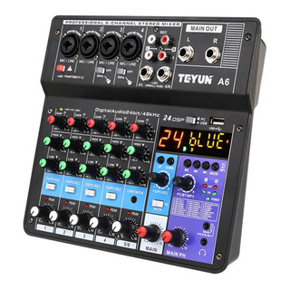 Consola De Audio A6 6ch Protable Mini Mezclador Con Tarjeta Consola De Audio A6 6ch Protable Mini Mezclador Con Tarjeta