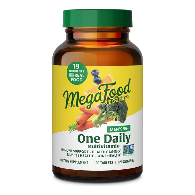 Suplemento Megafood para hombres de 55 años o más, un día, 120 comprimidos