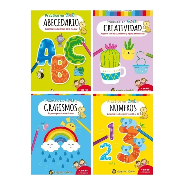 Lote X 4 Libros Infantiles De Aprestamiento Practi Blocks