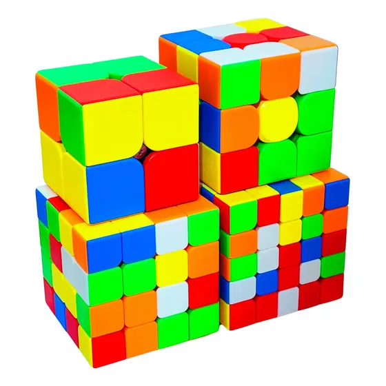 Box Cubo Mágico Original 2x2 + 3x3 + 4x4 + 5x5 Profissional