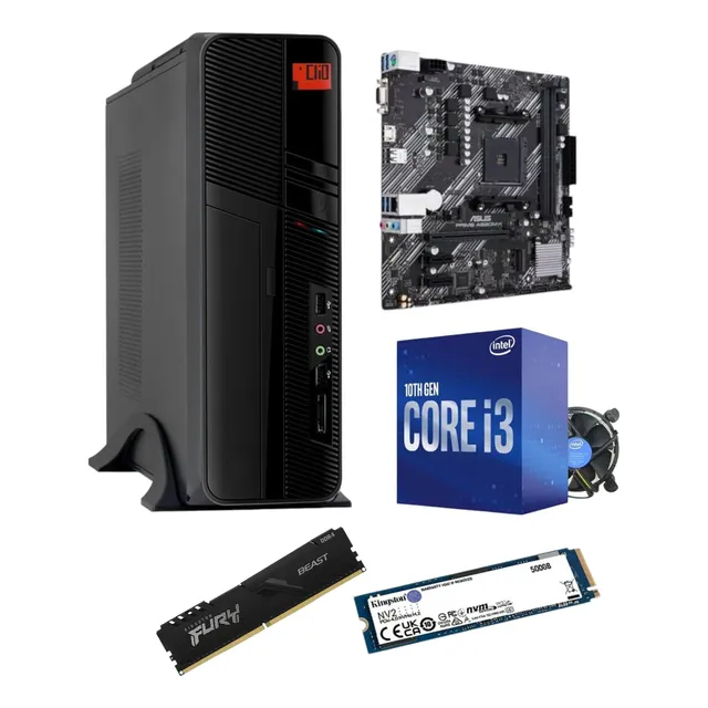 Pc Oficina Intel I3-10100 + Monitor + Teclado + Mouse - Wif