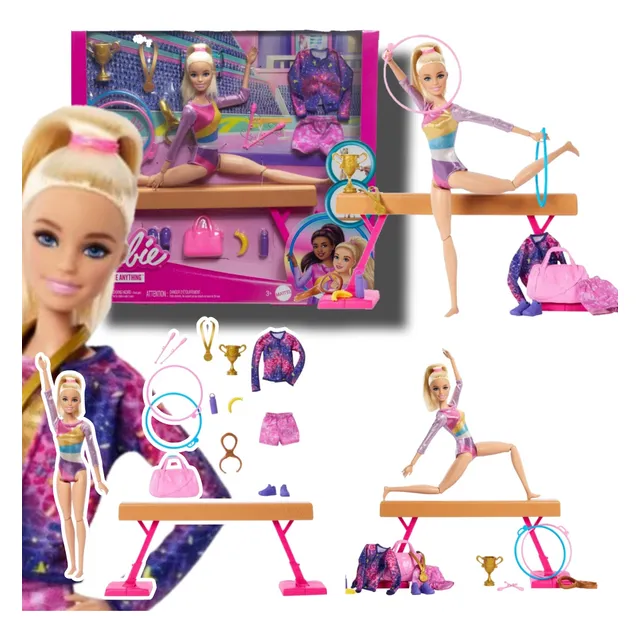 Barbie Gimnasta Con Accesorios Puede Girar Em